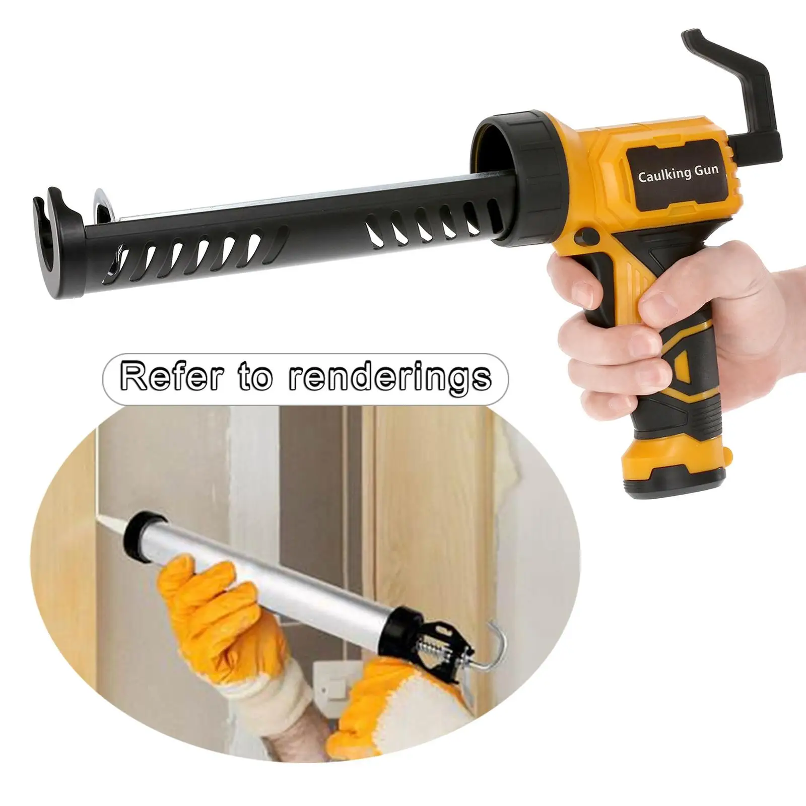 Imagem -02 - Cordless Electric Glass Glue Gun Ferramenta de Construção sem Fio sem Fio Caulk Selando Arma para Varanda Janela e Porta Faça Você Mesmo Peça