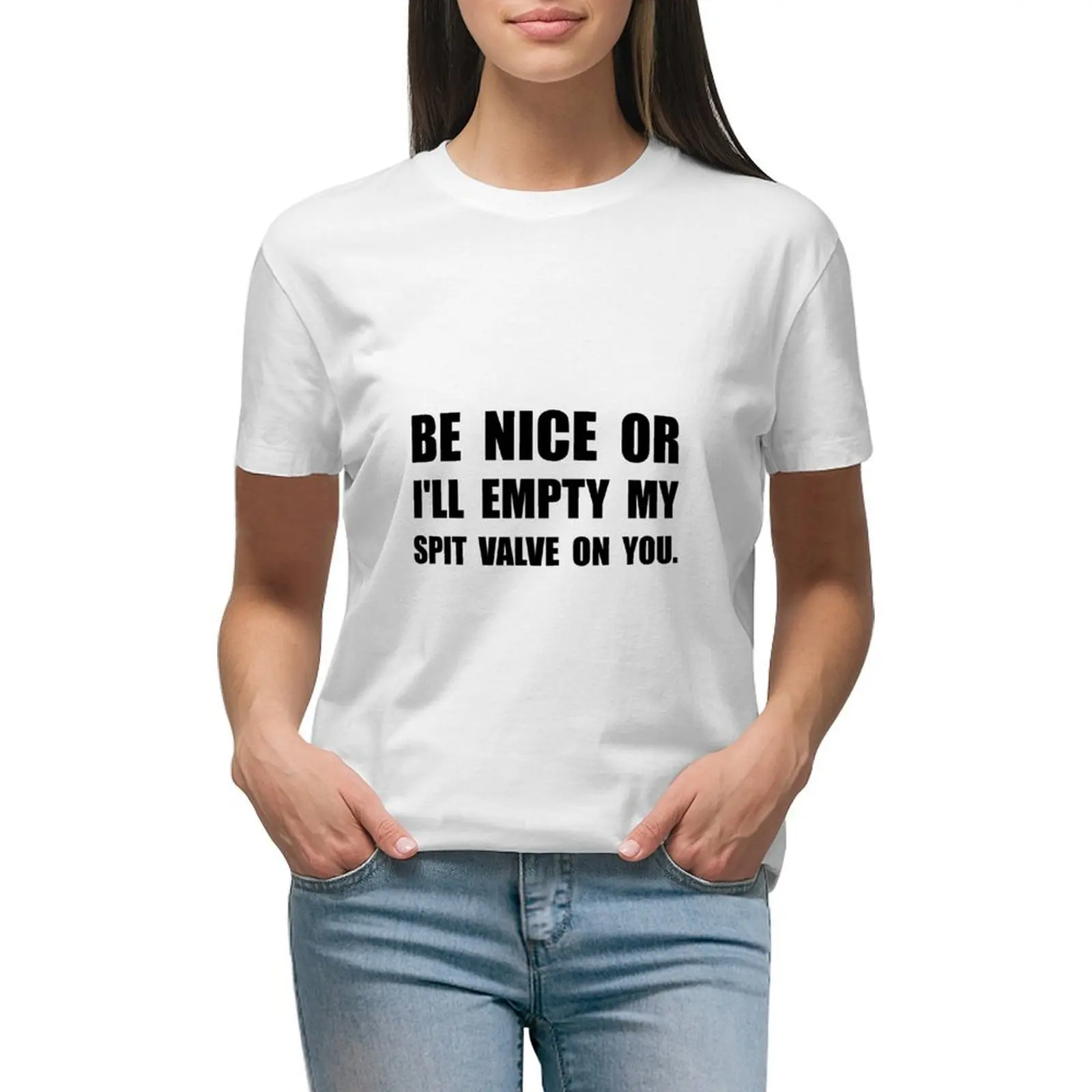 Empty My Spit Valve T-shirt anime clothes plus size tops western t shirts for Women