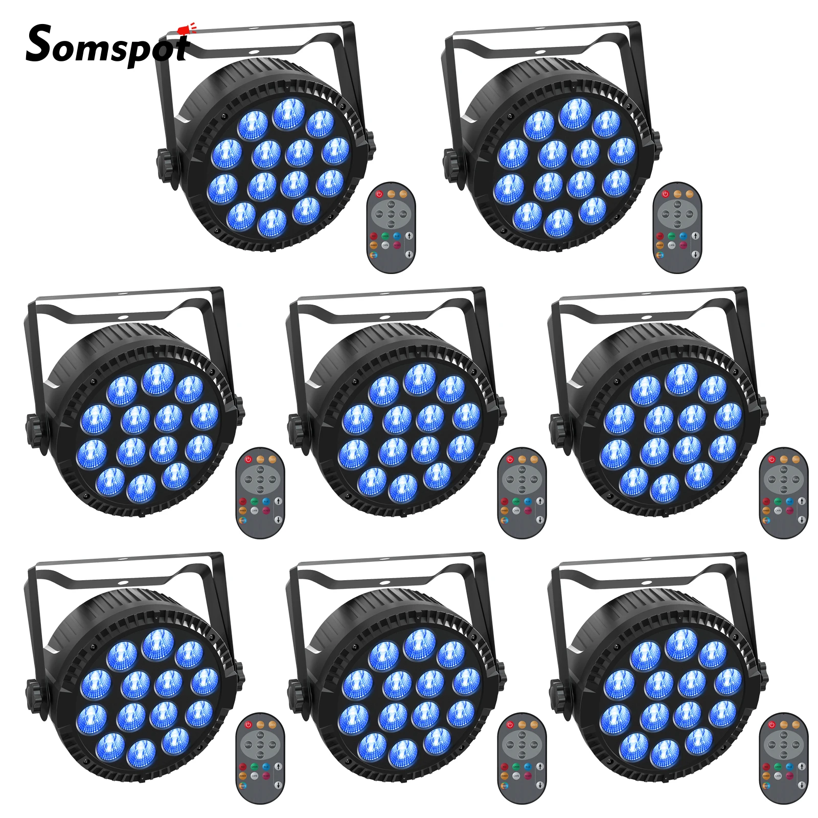 Somspot 8 قطعة RGBW 4 في 1 LED أضواء الاسمية المرحلة تأثير الإضاءة العارض DJ مصابيح حفلات ل ديسكو عيد الميلاد بار الزفاف عيد ميلاد