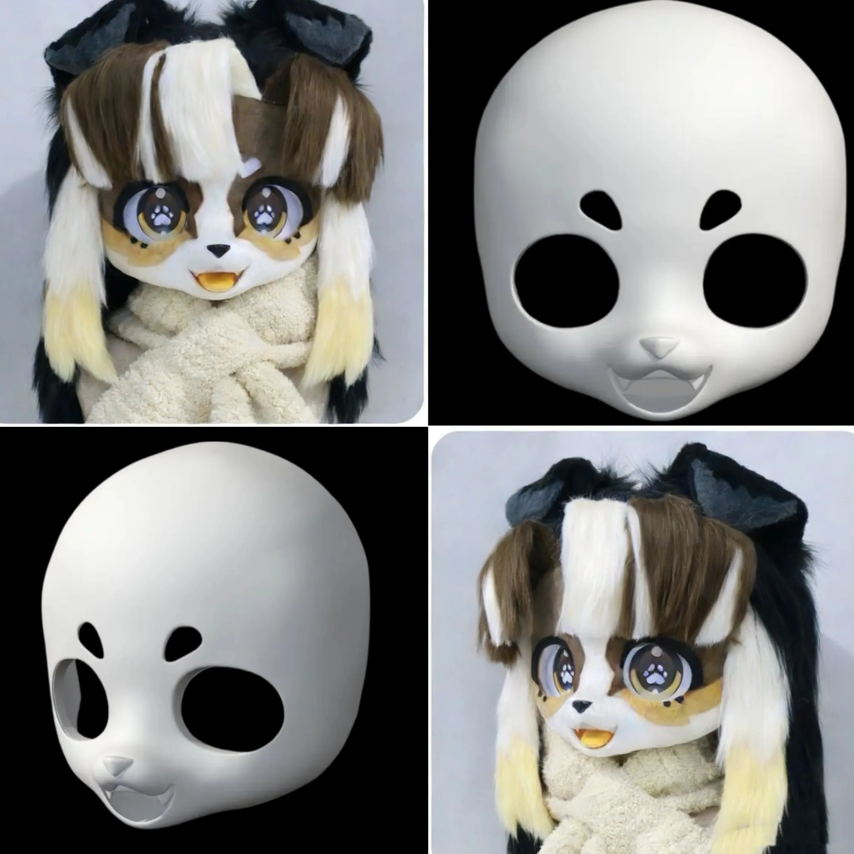 

Kemono Basic Mask Small Dog Skull Shell PETG Material 3D Printed Fur Animal Set DIY Material Accessories