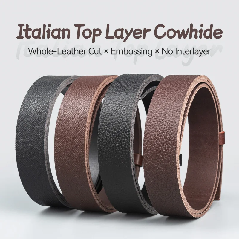 

Tuscany Italy Vegetable Tanned Leather Handmade DIY Headless Belt Genuine Leather Men's High Quality Belts Full-Grain Leather