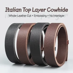 Tuscany Italy Vegetable Tanned Leather Handmade DIY Headless Belt Genuine Leather Men's High Quality Belts Full-Grain Leather
