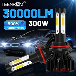 2PCS 4 Sides LED Headlights Bulbs 30000LM H1 H4 H7 H11 9005 9006 9004 9007 9012 6000K White Auto Headlamps 12V 24V Fog Lights