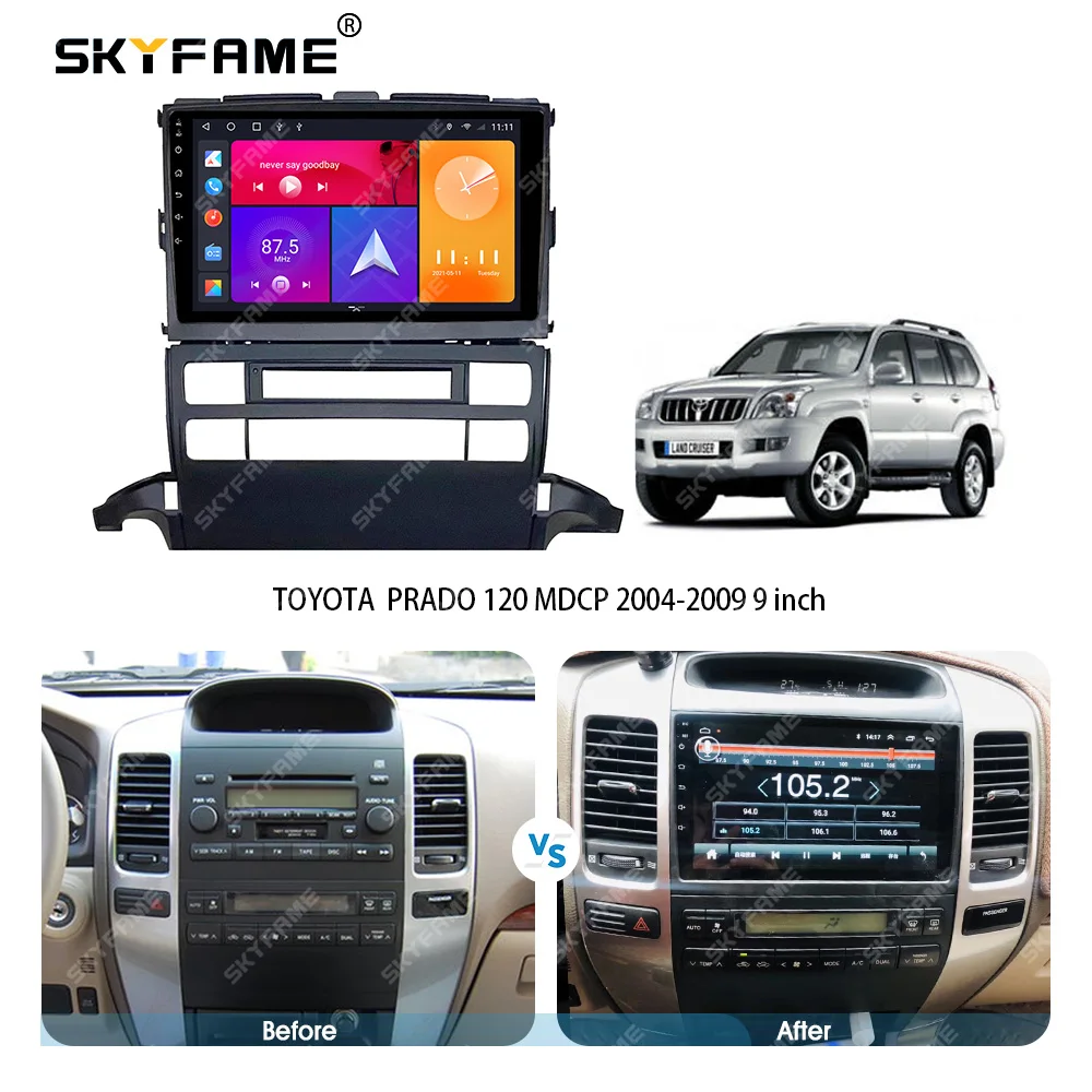 Skyfame Auto Rahmen Blende Adapter Android Radio Audio Dash Fitting Panel Kit für Toyota Land Cruiser Prado 120 j120