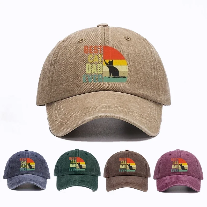 

Fashionable and Washed Cotton Printing Luxurious Four Seasons Men's Baseball Cap Casual Cap Curved Brim Bowler Sun Hip Hop Hat