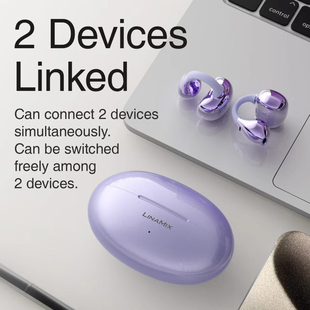 New Ear Clip Wireless Bluetooth 5.4 Earphones Open Ear Sporty Earphones RCV noise reduction for phone call