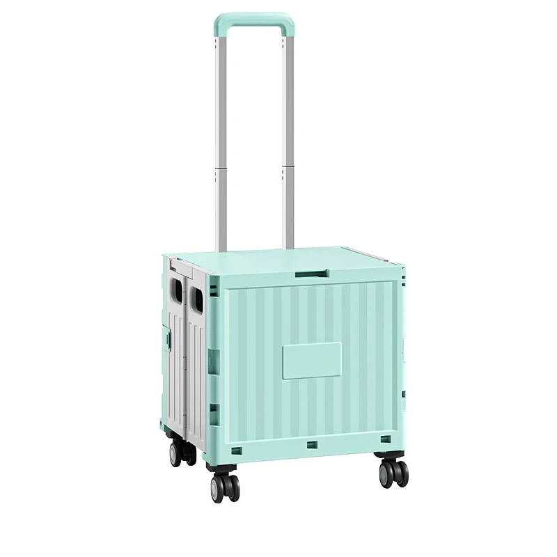 

Climbings Plastic Portable Mini Folding Luggage Trolleys Supermarket Foldable Small Shopping Trolleys Bag Shop Cart