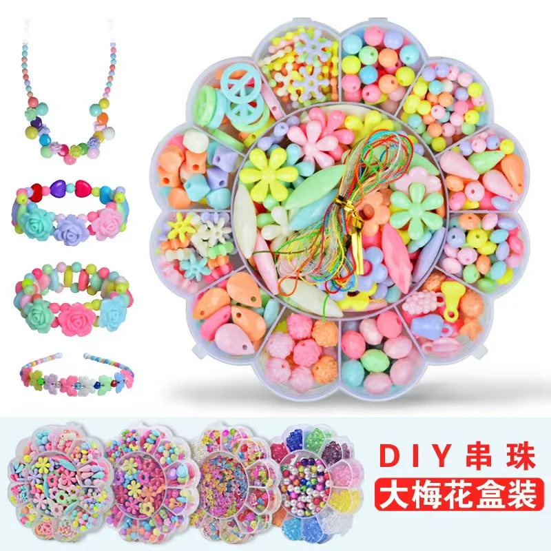 Big Plum Transparent Crystal Children DIY beading acrylic beads Puzzle Toys DIY hand beading bracelet birthday gift