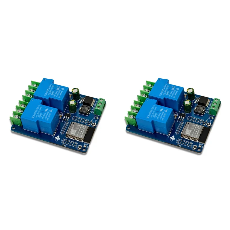 

B68C 2X 2-канальный релейный модуль Wi-Fi 30A ESP32-WROOM-32E, модуль макетной платы для умного дома, беспроводное управление DC7-28/5V