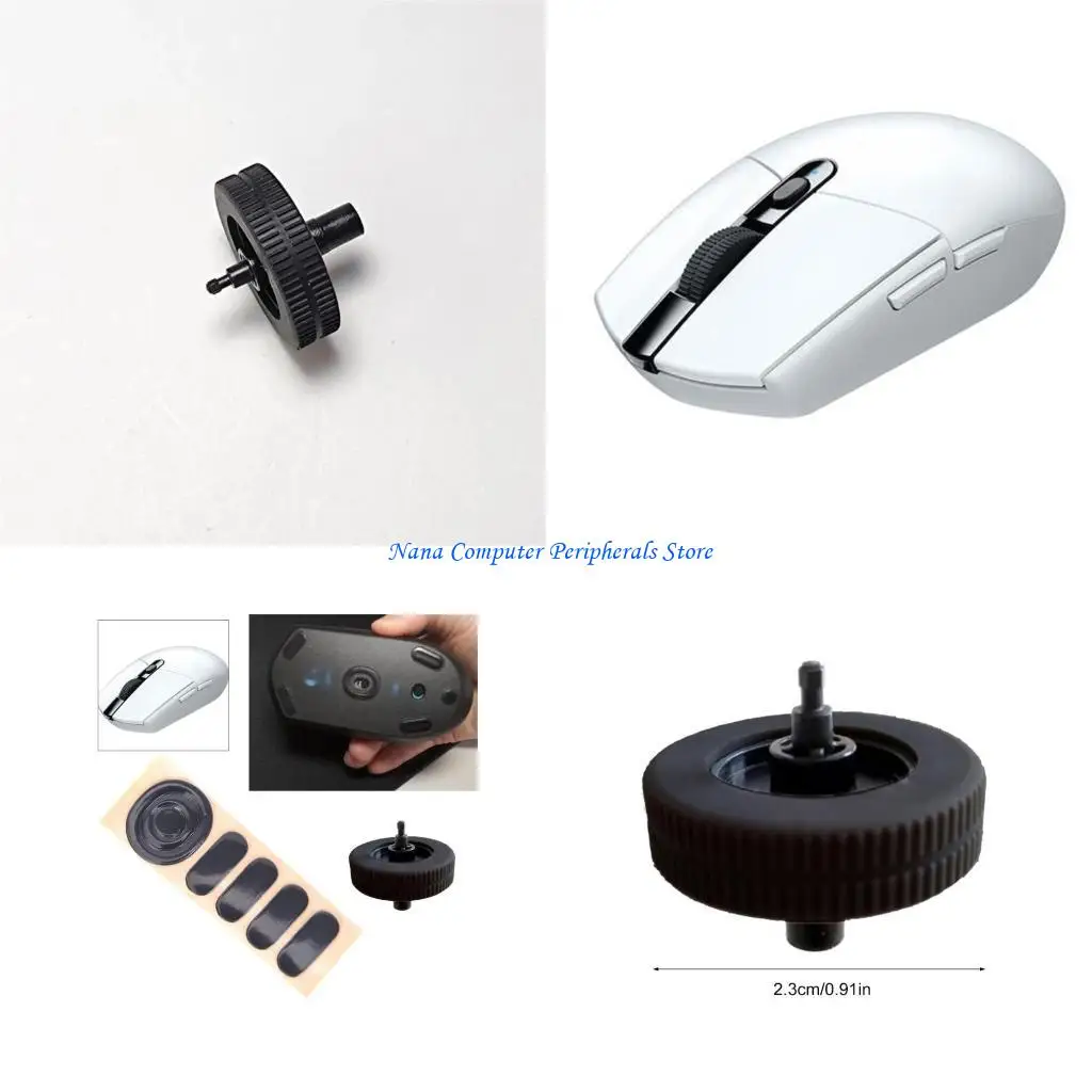 F68C Mouse Scrolls Wheel Pulley Mouse Wheel Rollers with Mouse Feet Stickers for G304 G305 Gaming Mouse
