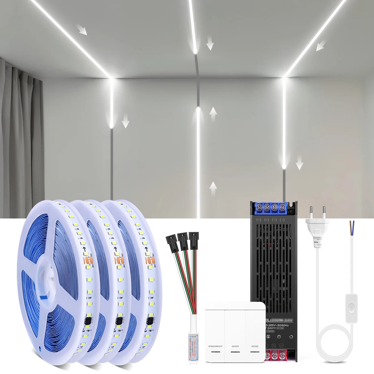 1-4-pz-lotto-5m-10m-ws2811-acqua-corta-che-scorre-ha-condotto-la-luce-di-striscia-dc24-corsa-di-cavalli-pixel-indirizzabile-flessibile-lampada-lineare-set