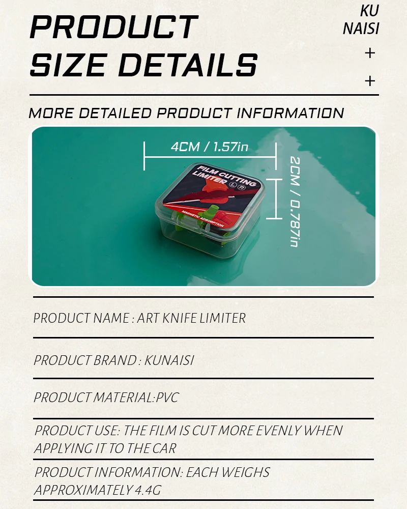 KUNAISI Präzisions-Kantenschneidewerkzeug für Autofolierung, Universalmesser, Hilfswerkzeug, Professioneller Vinylfolienschneider – Detail 8
