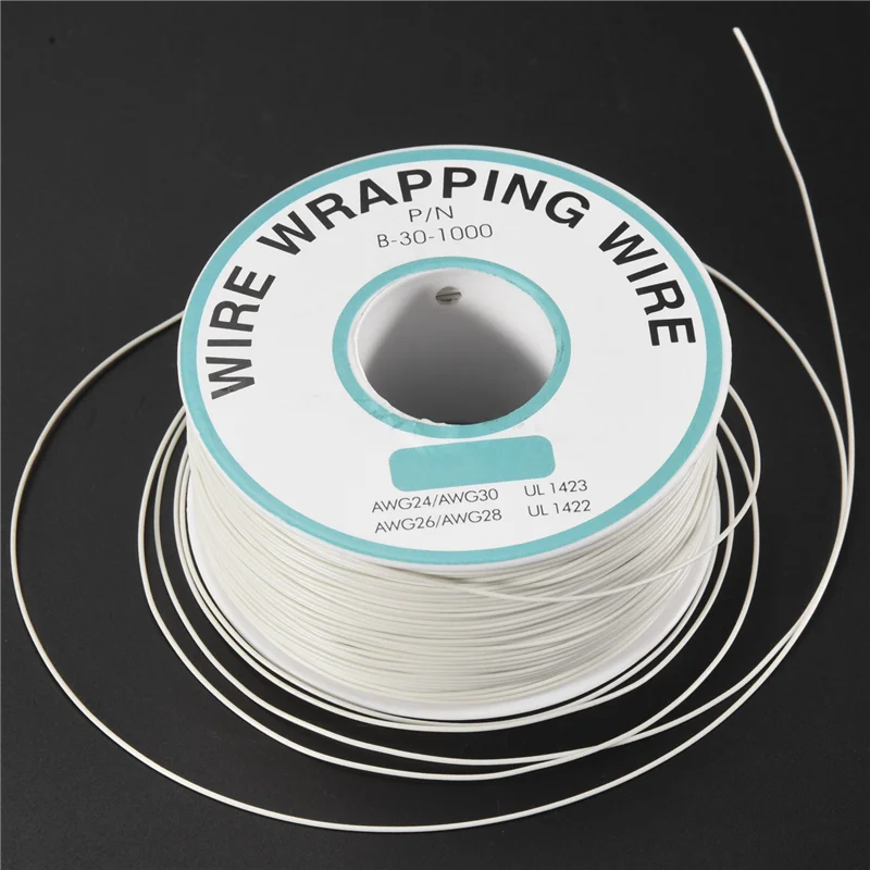 ONCE 305M White PVC Coated Tin Plated Copper Wire Wire-Wrapping 30AWG Cable Roll