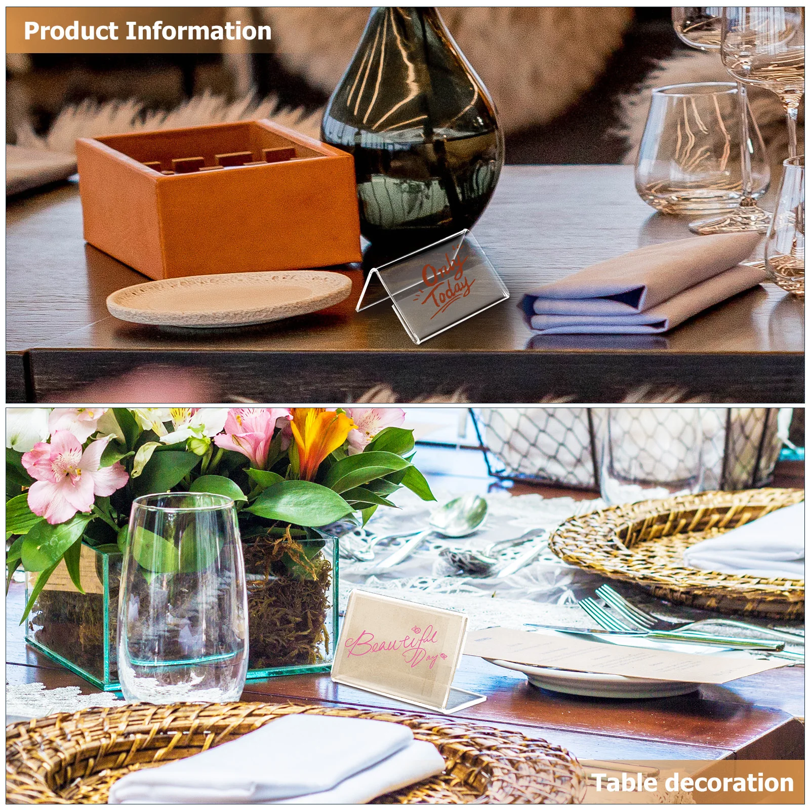 Sign Holder 40 Pcs Card Stand for Price Display Label Holder Market Stall Retail Display Stand Tabletop Organization