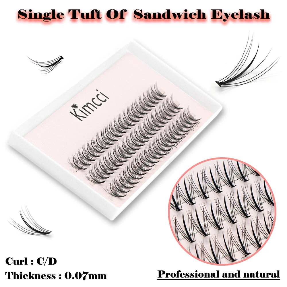 New Middle Dense Side False Individual Eyelashes Premade Volume Fan Lash 0.07mm Natural Soft Silk Eyelash Extension Makeup Tools