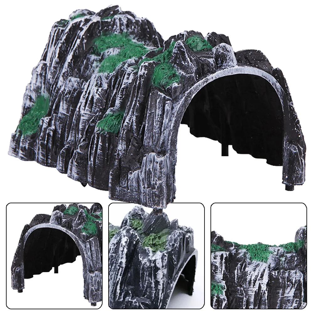 Plastikowy tor tunelowy Rockery Slot pociągu Model pociągu w skali 1:87 Tunelowe jaskinie kolejowe Piaskownica stołowa Model kolejowy Akcesoria
