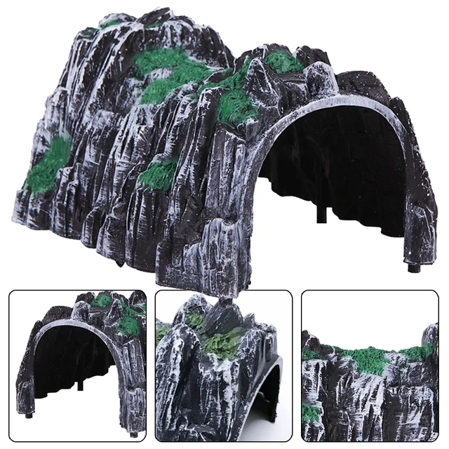 Plastikowy tor tunelowy Rockery Slot pociągu Model pociągu w skali 1:87 Tunelowe jaskinie kolejowe Piaskownica stołowa Model kolejowy Akcesoria