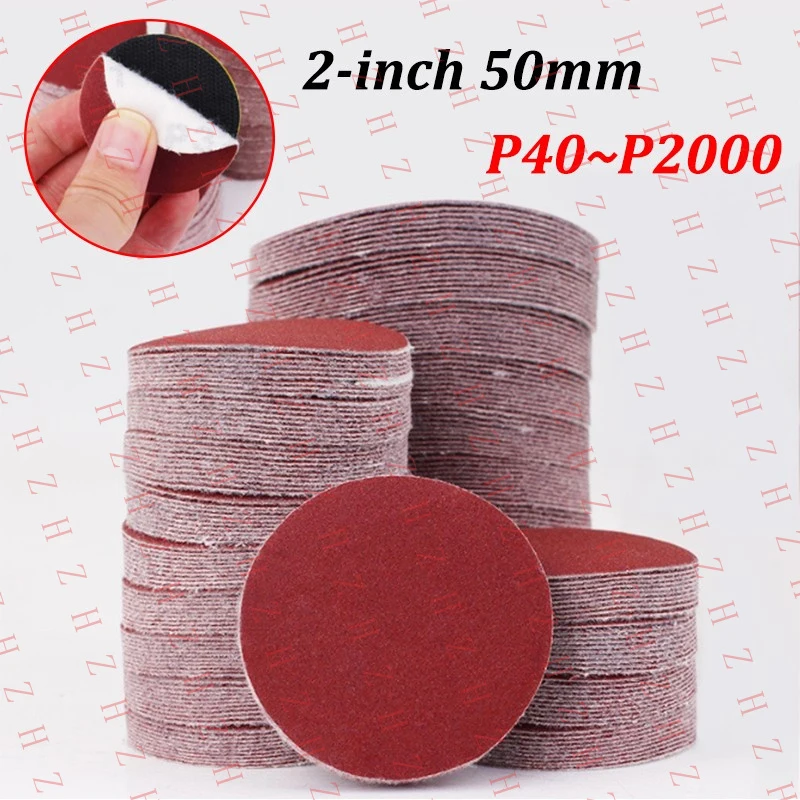 

U+ Grinding wheels 50mm Flocking sandpaper P40-P2000 eccentric adhesive wheels RED【Wholesale private message sellers】