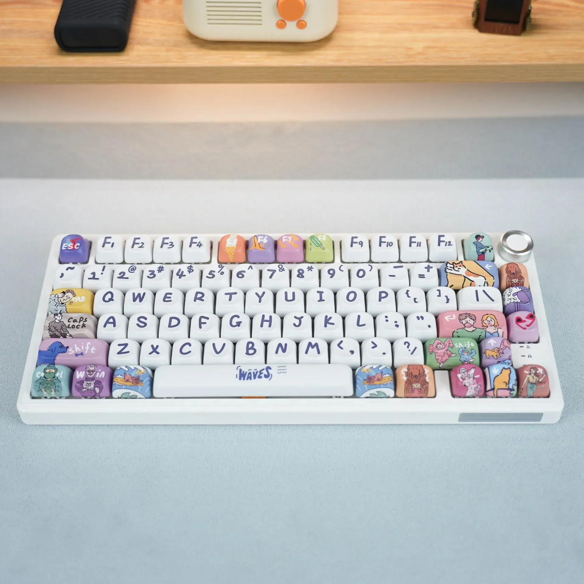 Class MOA High Wave Color Theme Full Set of Keycaps PBT Five-Sided Sublimation General Mechanical Keyboard Cap