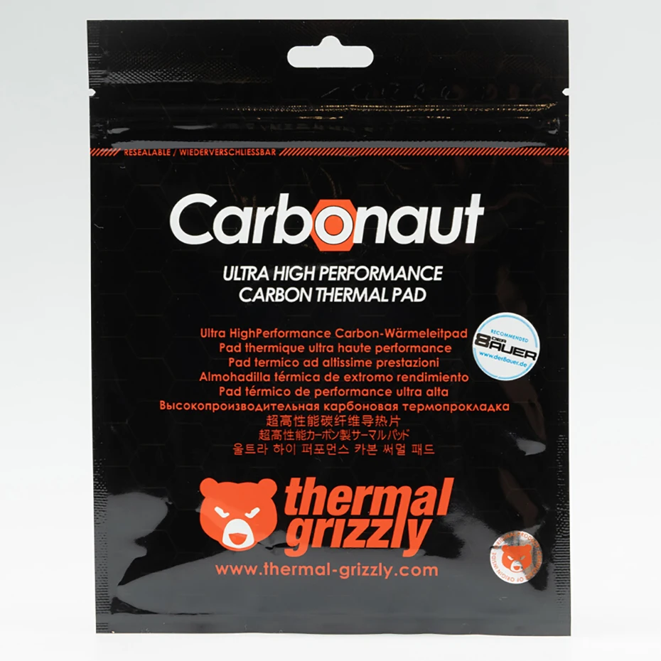 Imagem -02 - Thermal Grizzly Carbonaut Pad Heat Silicone Pad Reutilizável Alta Condutividade Térmica Cpu Gpu Motherboard 51x68 mm 62.5w mk