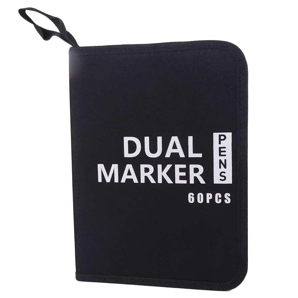 رسم اللوحة رسم الفن علامات القلم حقيبة سعة كبيرة متعددة الوظائف انغلق فتحات المنظم أكسفورد القماش 60 ألوان