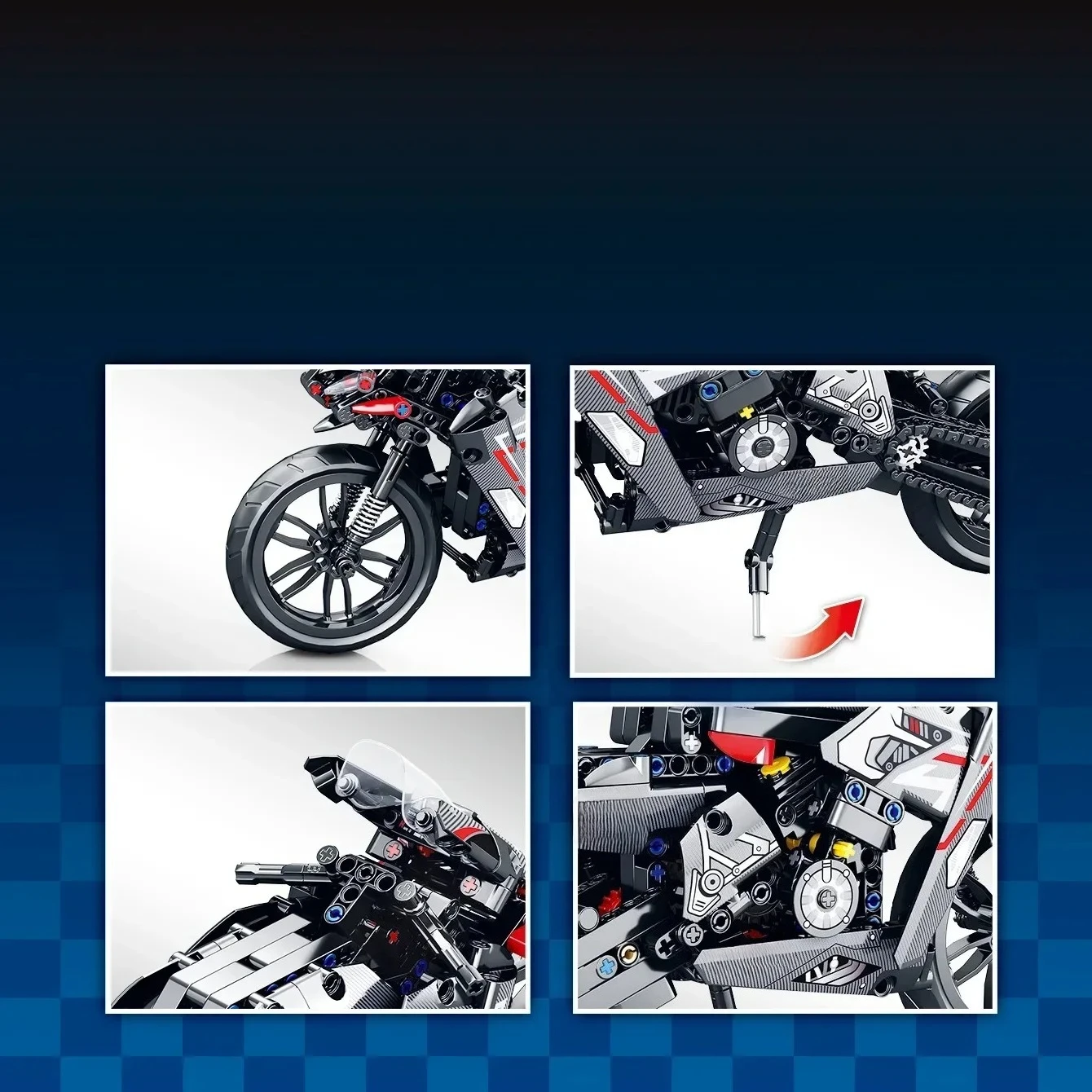 مدينة التقنية دراجة نارية بنة تجميعها سباق Motobike الطوب DIY سطح المكتب الديكور لعبة للأطفال هدية الكريسماس #4