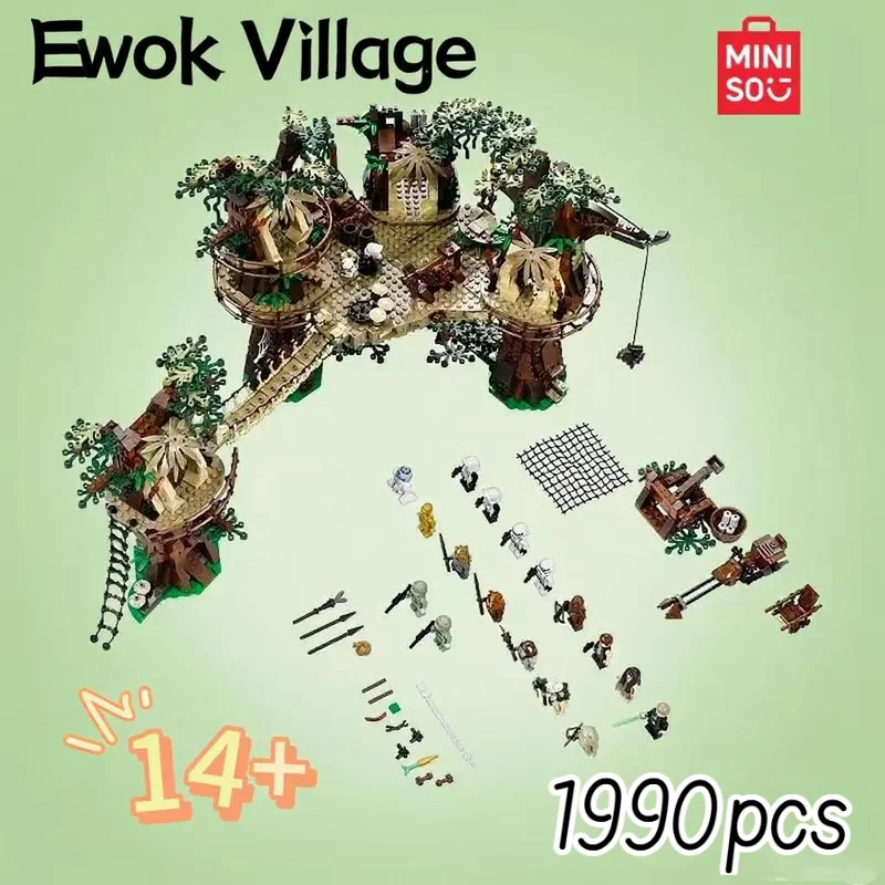 Blocs de construction de Village Ewok, 10236 pièces, jouets modèles en briques, cadeaux d'anniversaire pour enfants, pour garçons et filles, 1990 pièces