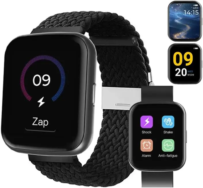 

Wearable Electric Shock Alarm Clock for Heavy Sleepers, Silent Strong Zap with 1.69" Touch Screen