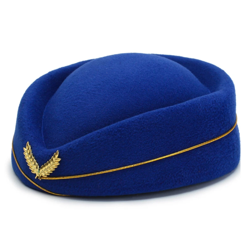 Women Air Stewardess Hat Cotton Flight Attendant Hat Stewardess Cap for Costume Cosplay Musical Performance