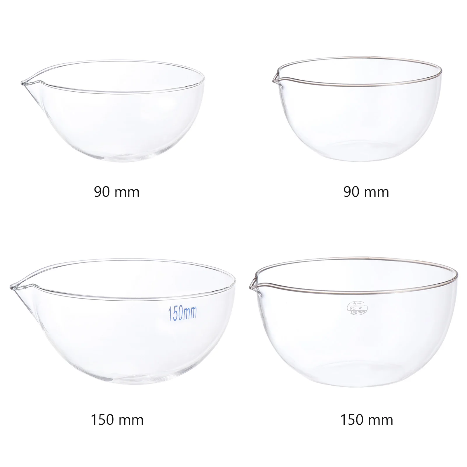 

1Pcs Glass Evaporating Basin Flat Bottom Laboratory Container Spout High Transparency Reusable Durable Evaporation Tools