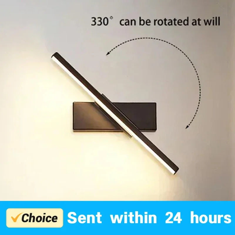 

Modern LED Wall Light Hardwares Rotatable Bathroom Mirror Lamp for Bedroom Living Room Indoor Line Wall Sconces Lighting Fixture