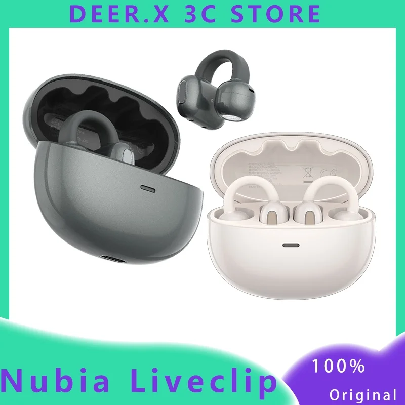 Nubia LiveClip Bluetooth Earphones Bone Conduction Long Range Custom Gaming Earphones Suitable for Apple, Huawei, Xiaomi