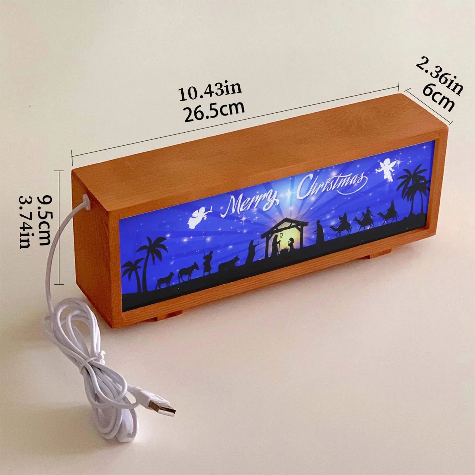 تضيء مشهد المهد LED منضدية فانوس الخشب زينة عيد الميلاد مشهد المهد لغرفة المعيشة غرفة نوم الحضانة