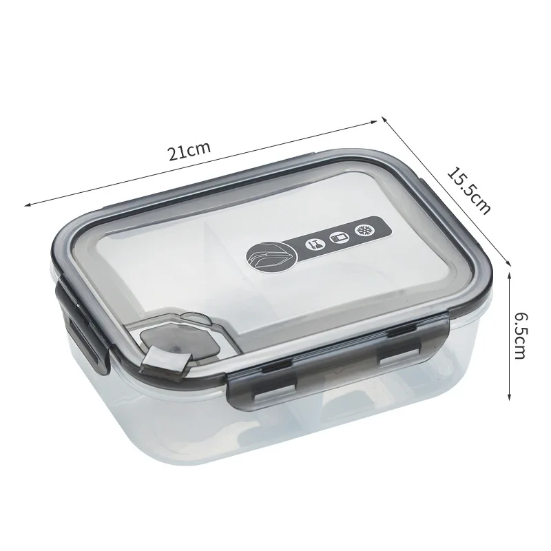 Microwavable Plastic Crisper Lunch Box Multi-compartment Bento Box Portable Food Storage Containers Office Student LeakProof Box