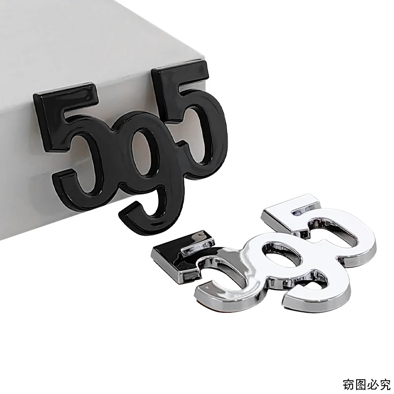 

595 logo rear boot labeling car stickers for Fiat abarth car modification digital 595 badge trunk tail emblem side body sign