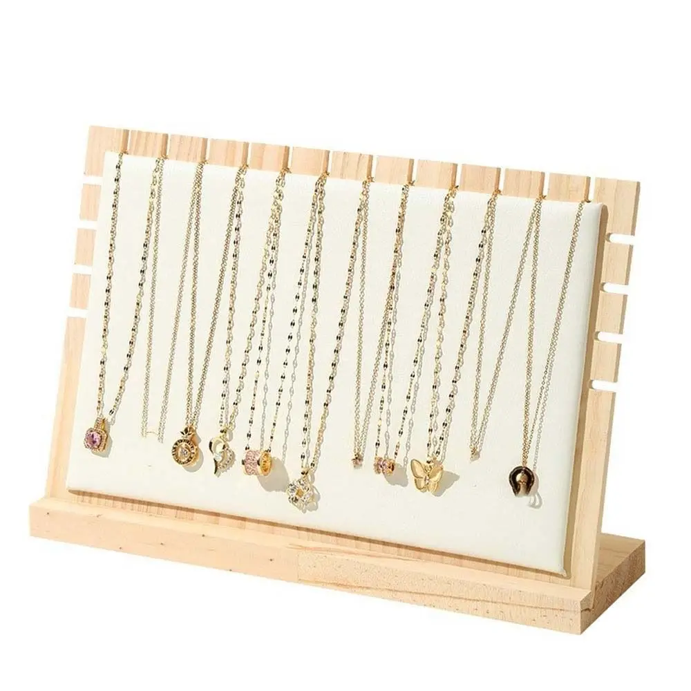 Vetrina per gioielli in legno massello, supporto per collana, supporto per ciondolo, collana, braccialetto, design raffinato, vassoio portaoggetti