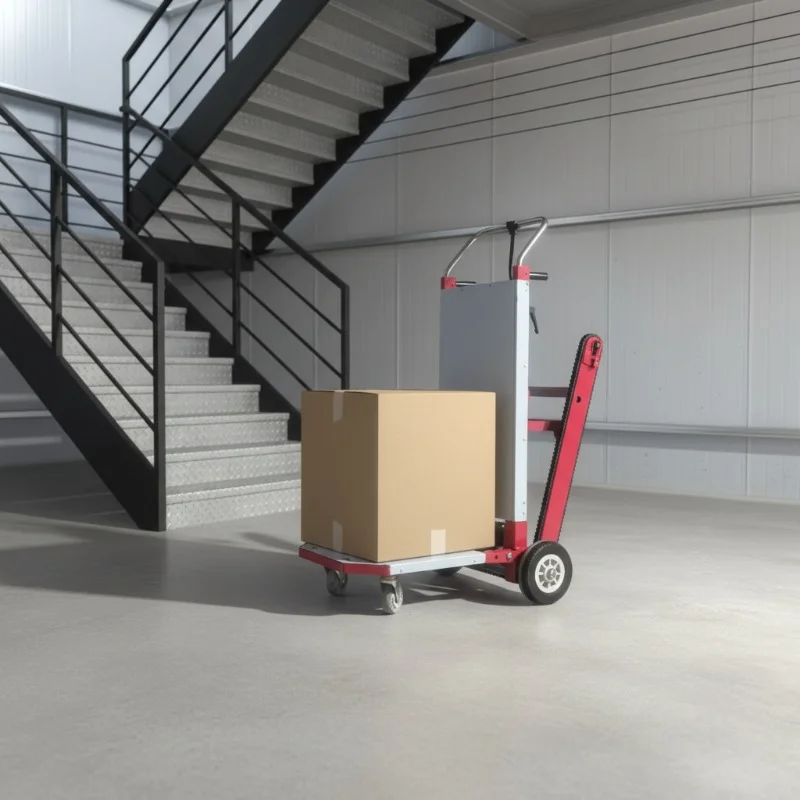 Stair Climbing Trolley With Polyurethane Rubber Track And Foldable Design For Appliances Construction Material Moving Vehicle
