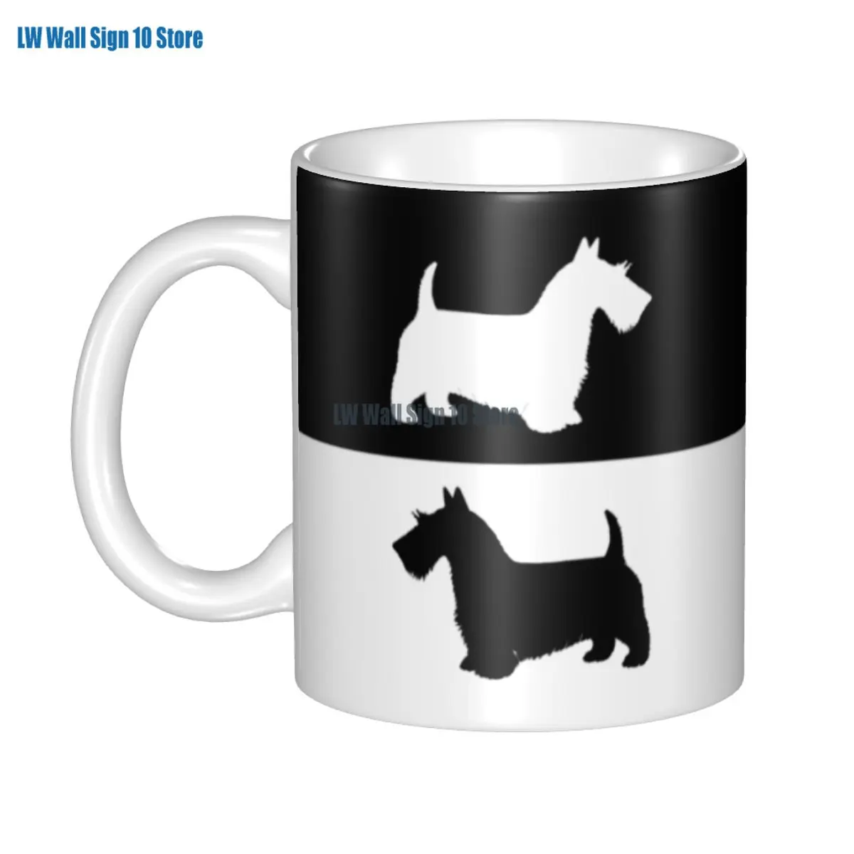 Taza de café personalizada Scottish Terrier, taza de té de cerámica DIY Scottie Dog, taza de leche, trabajo al aire libre, tazas y tazas para acampar