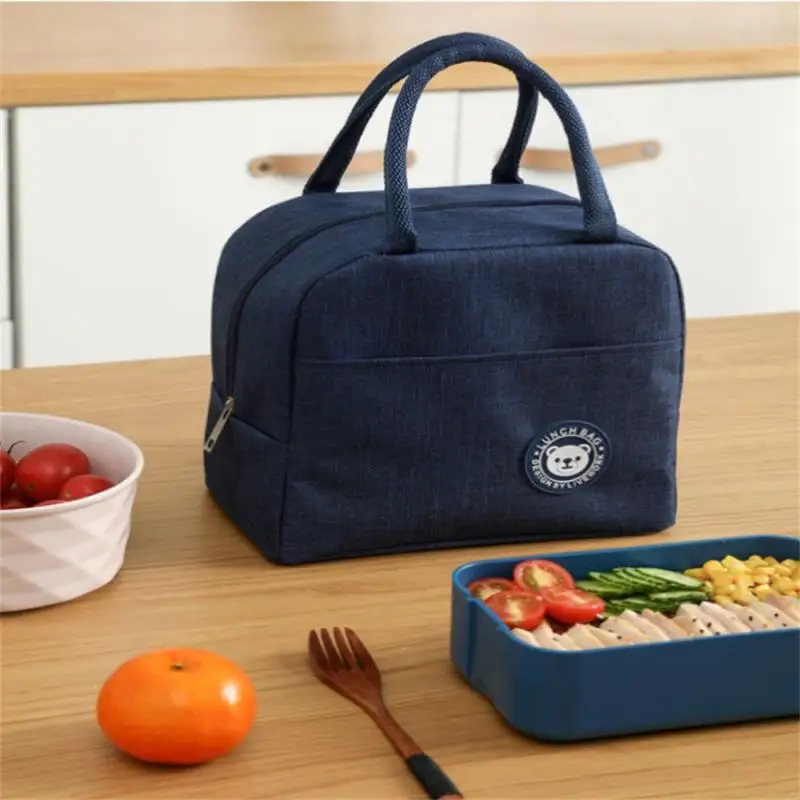 Lunch Box Picnic Travel Portable Food Storage Breakfast Thermal Food Bag Lunch Bag Handle Insulation Cooler Bag for Women Kid