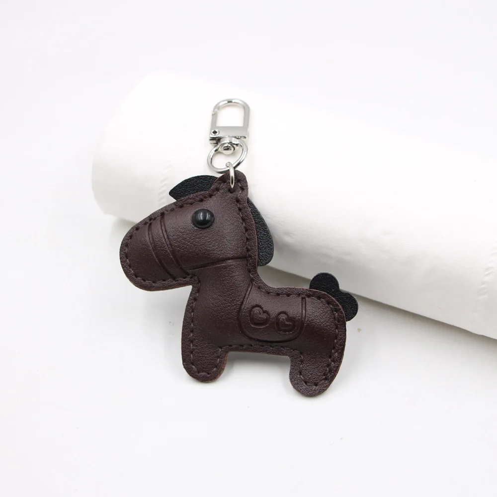 Bonito moda feminina dos homens dos desenhos animados plutônio cavalo chaveiro carro saco pingente charme de couro animal keyfob irmã bestie amigo presente