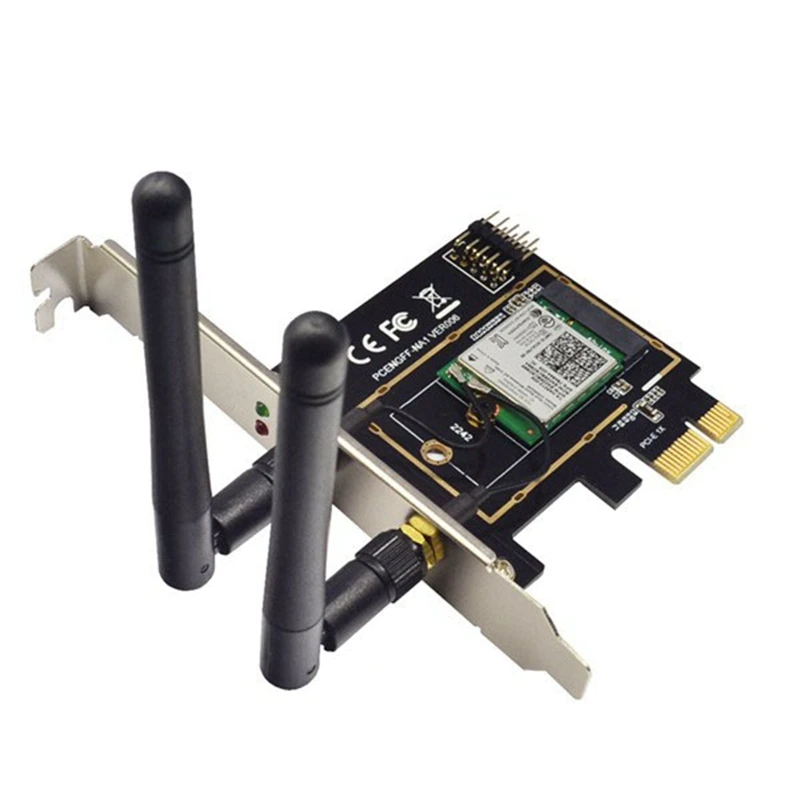 AY14 -M.2 Wifi Adapter M2 Ngff Key A-E To Mini Pci Express Wifi Raiser PCI-E 1X NGFF Wireless Support Mini Pcie Network Card