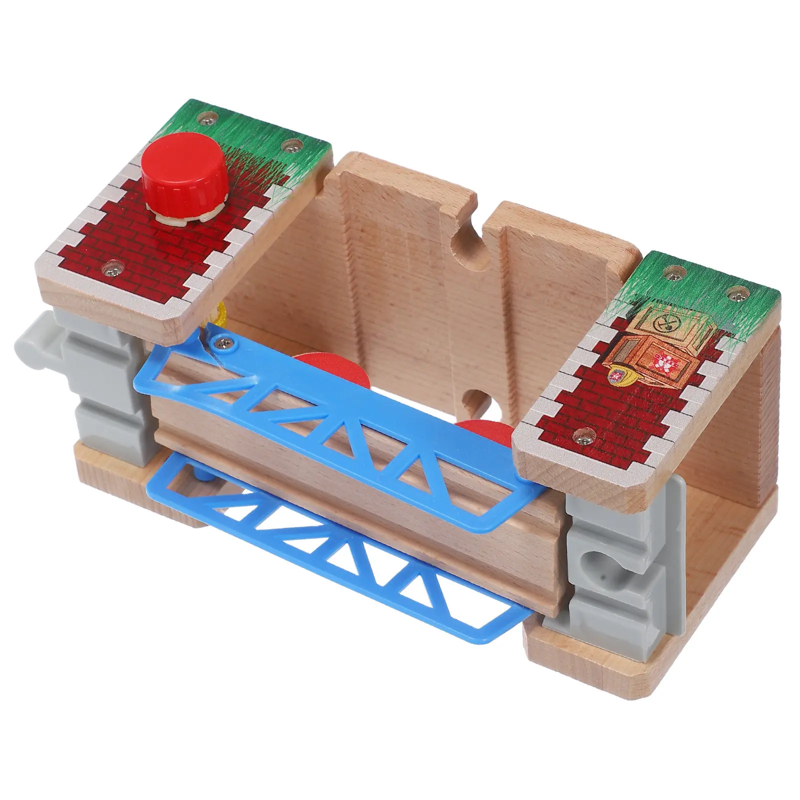 Wooden Lifting Bridge for Train Tracks Railway Accessories Stimulate Creativity Imagination Cognitive Skills Train Railway