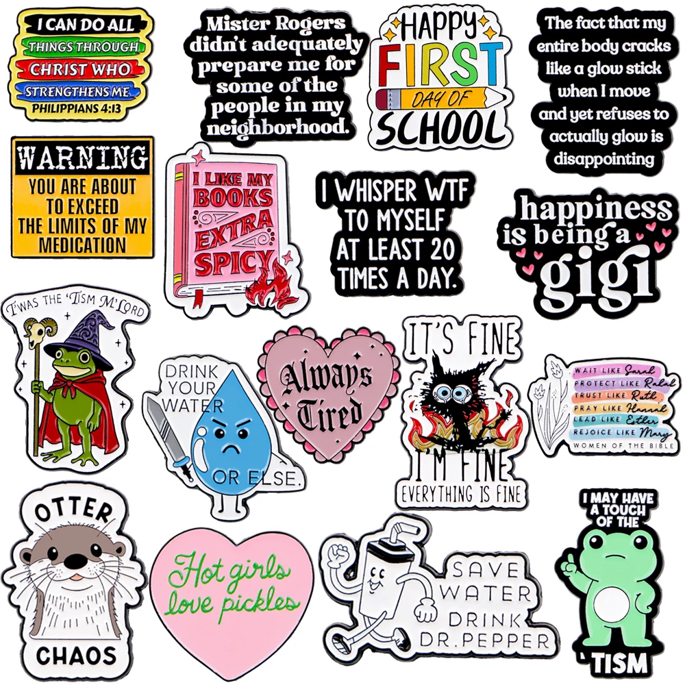 Cartoon Frosch Otter Anstecknadeln für Rucksäcke Metall Emaille Pin Broschen Abzeichen Neue Mode Schmuck Zubehör Geschenke