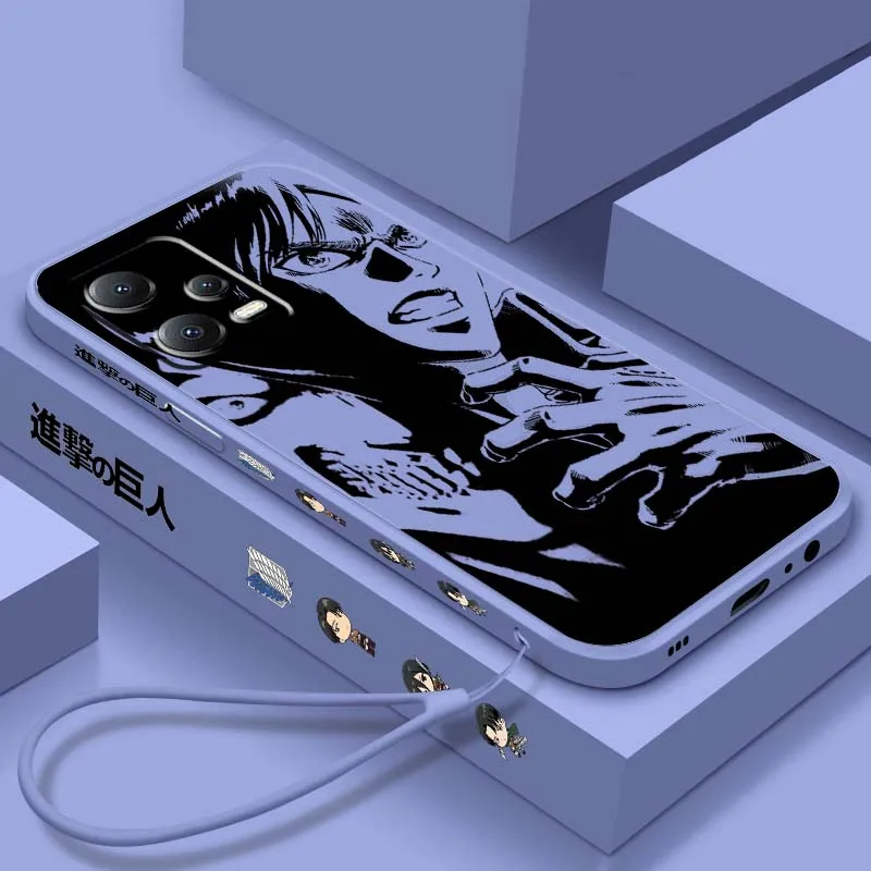 

Anime Attack on Titan Logo Art Phone Case For Xiaomi Redmi Note 15 14 13 12 12S 11 11S Pro Plus 5G Liquid Left Rope Soft Cover