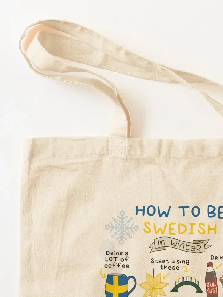 كيف تكون سويدية في الشتاء حمل الحقائب المتسوق للنساء حمل الحقائب الرجال حقيبة قماش أكياس التسوق القابلة لإعادة الاستخدام