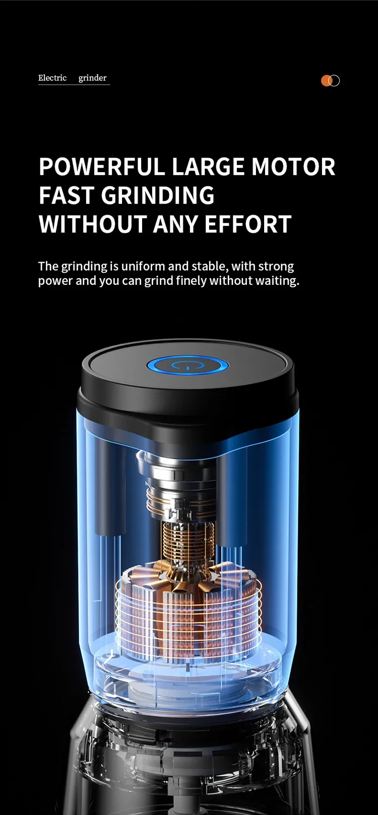 Electric Pepper Grinder Set Automatic Salt and Pepper Mills Rechargeable Adjustable Coarseness One-Handed Operation Grinder
