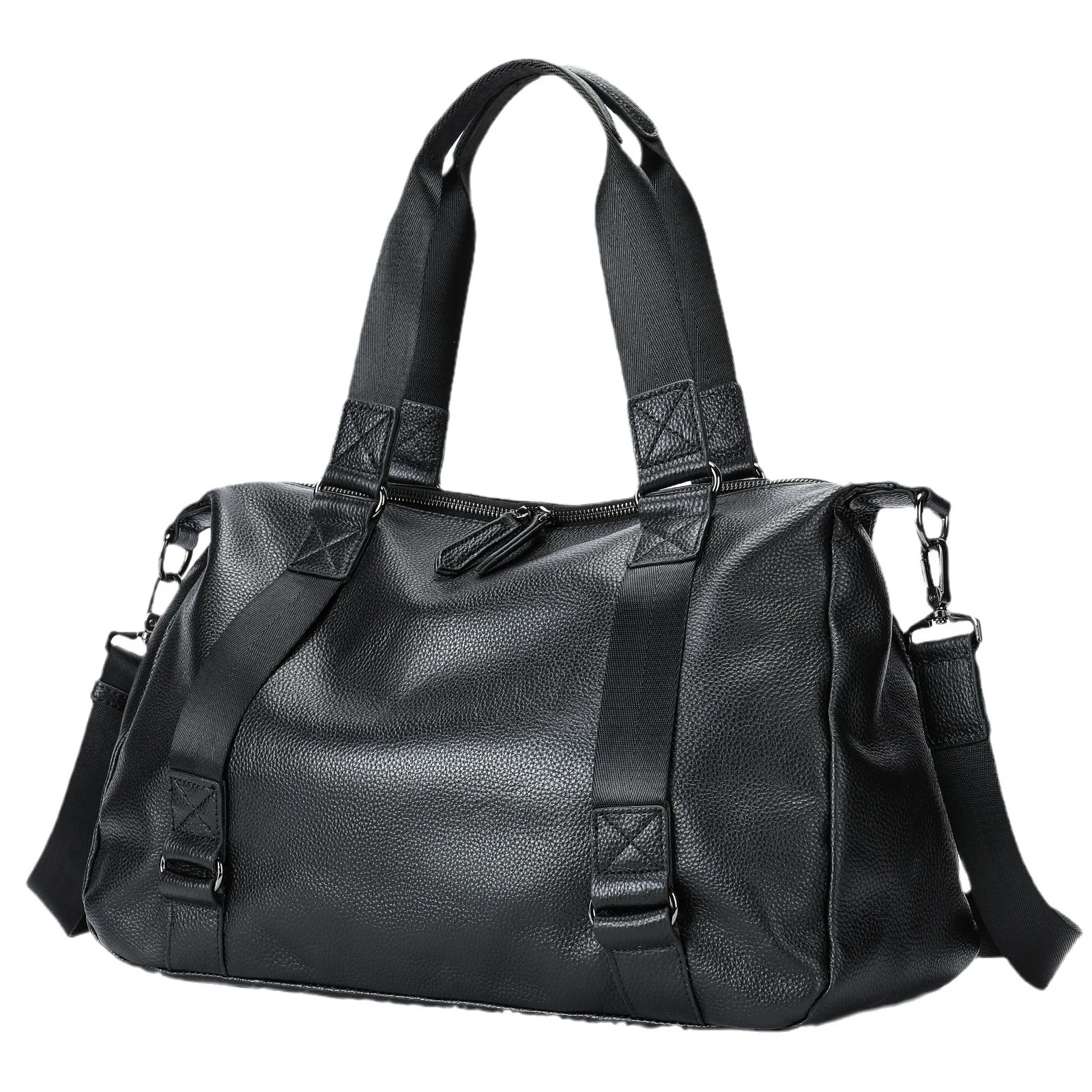 

Top-Grain Vegetable-Tanned Leather Sling Bag Premium Sense Travel Duffel Casual Genuine Leather Men's Handbag Large Shoulder Bag