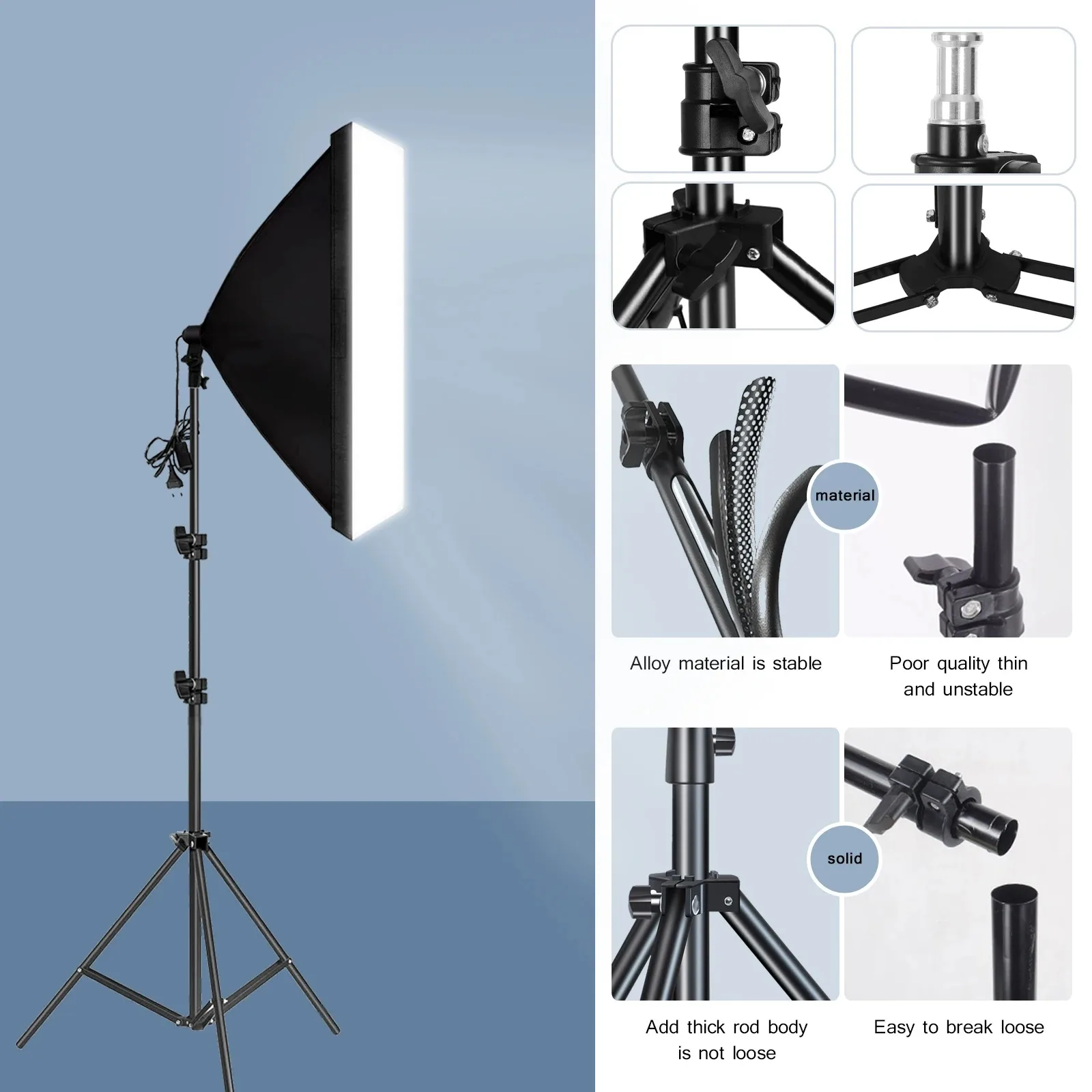 Professional Photography Softbox Lighting Soft Box with Tripod E27 Photographic Bulb Continuous Light System for Photo Studio view 3