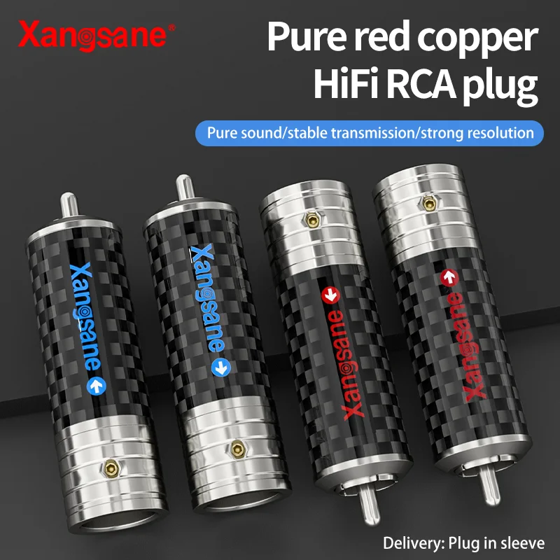 Xangsane HiFi RCA plug rhodium plated platinum plug carbon fiber HiFi RCA cable amplifier CD connection terminal