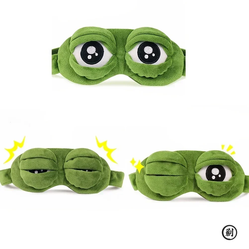 3D Frog Sleep Mask, Natural Sleeping Eyeshade for Women Men, Creative Cartoon Soft Portable Blindfold for Travel Office